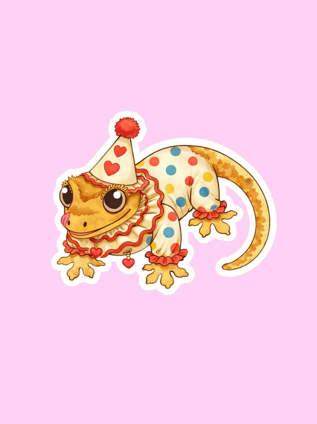 Clown X Crested Gecko Sticker